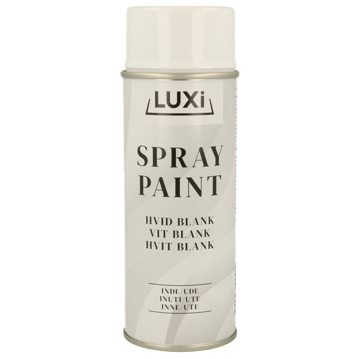 Spraymaling hvit blank 400 ml - Luxi