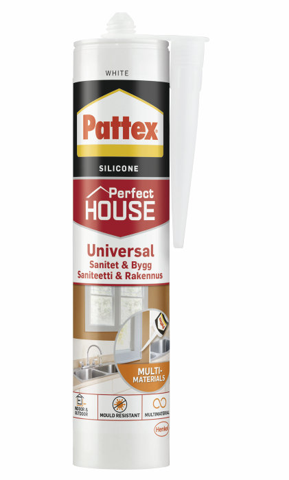 Pattex sanitær- og byggsilikon hvit 280 ml