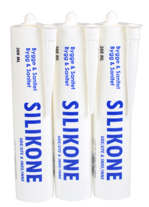 Bygg- & sanitærsilikon klar 3 x 300 ml