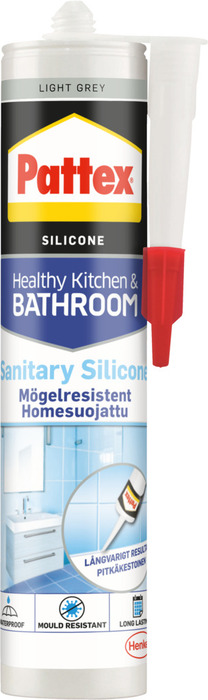 Pattex sanitærsilikon lysegrå 280 ml