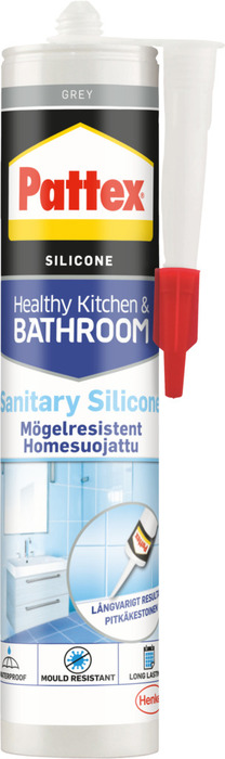 Pattex sanitærsilikon grå 280 ml
