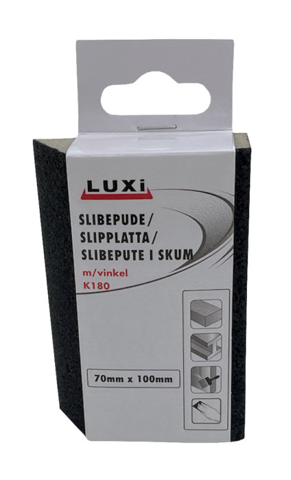 Slipesvamp m/vinkel korn 180 70 x 100 mm - Luxi