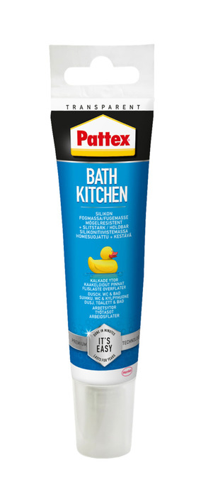 Pattex Silikonfuge bad & kjøkken transparent 50 ml