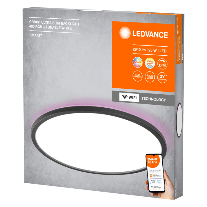 LEDVANCE SMART+ Orbis Ultra Slim Backlight Ø400 mm | jem & fix