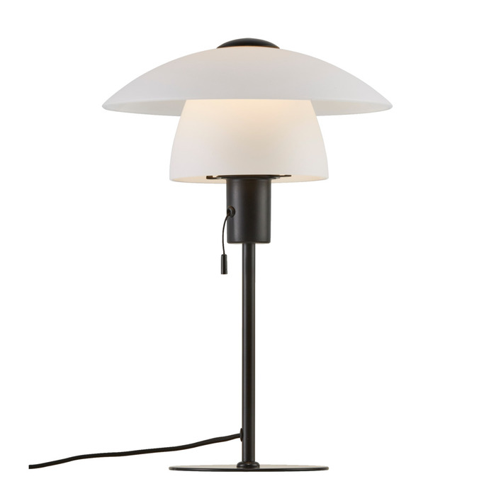 Nordlux Verona bordlampe svart/opal Ø27,5 cm