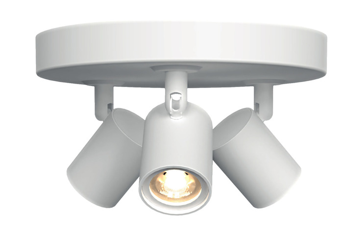 3-Spot LED Round lampe hvit