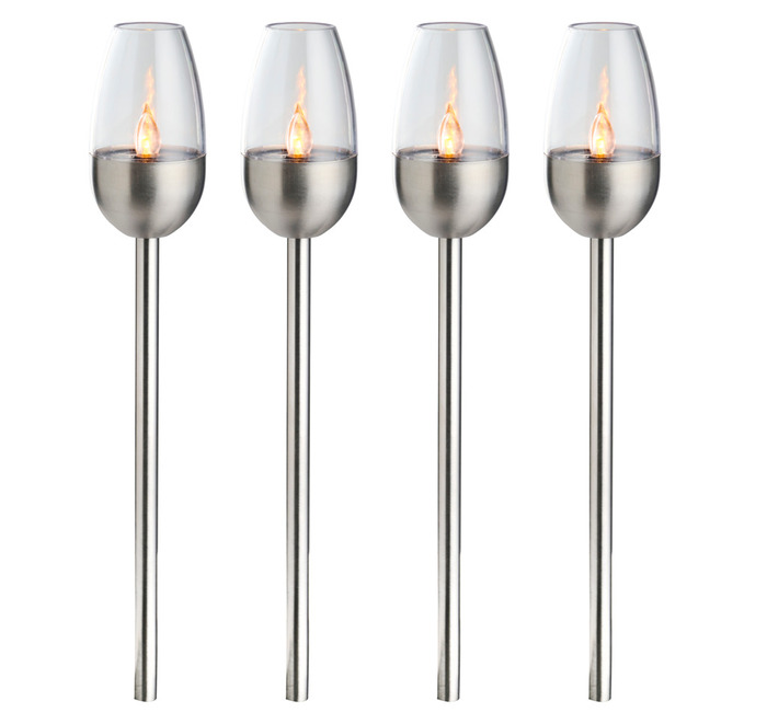 Hagefakler med solceller 38 cm 4-pk.