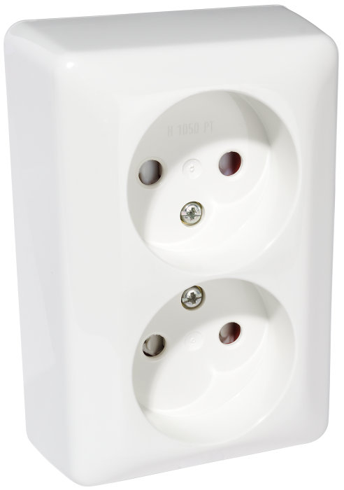 Stikkontakt dobbel uten/jord vegg - Elko