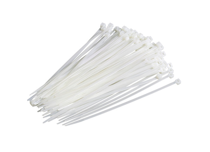 Kabelstrips 200 mm hvit 100 stk. - Elworks