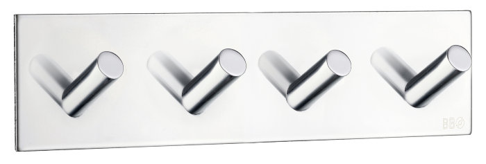 Kroklist m/4 kroker selvklebende - krom