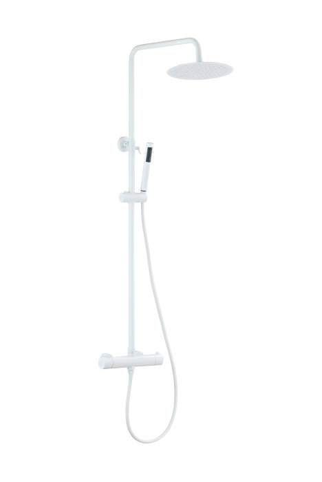 Dusjsett m/termostat Ø250 mm hvit