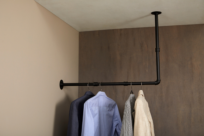 Klädstång Vägg/Tak Svart Ø25 Mm Pipe System