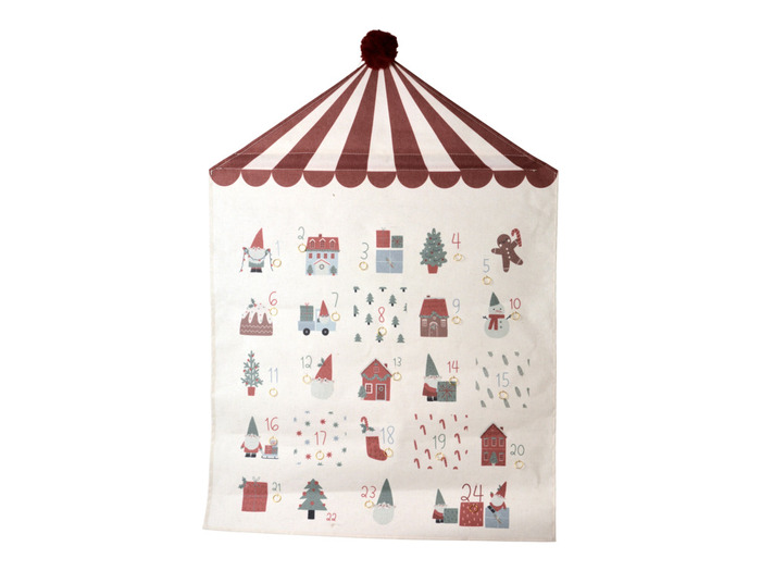 Paketkalender PomPom Röd/Offwhite