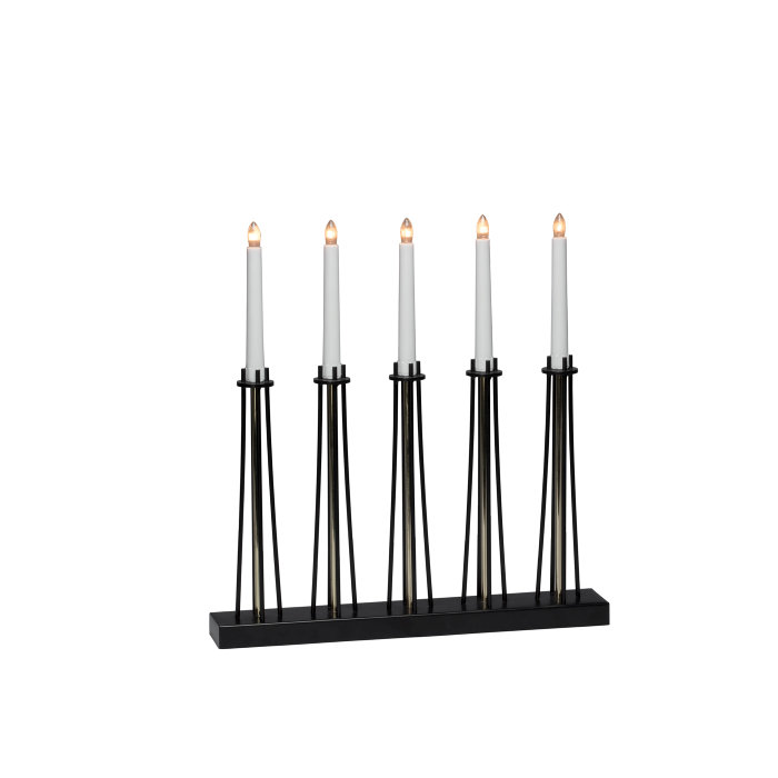 Adventsljusstake 5-armad Mässing Svart Konstsmide
