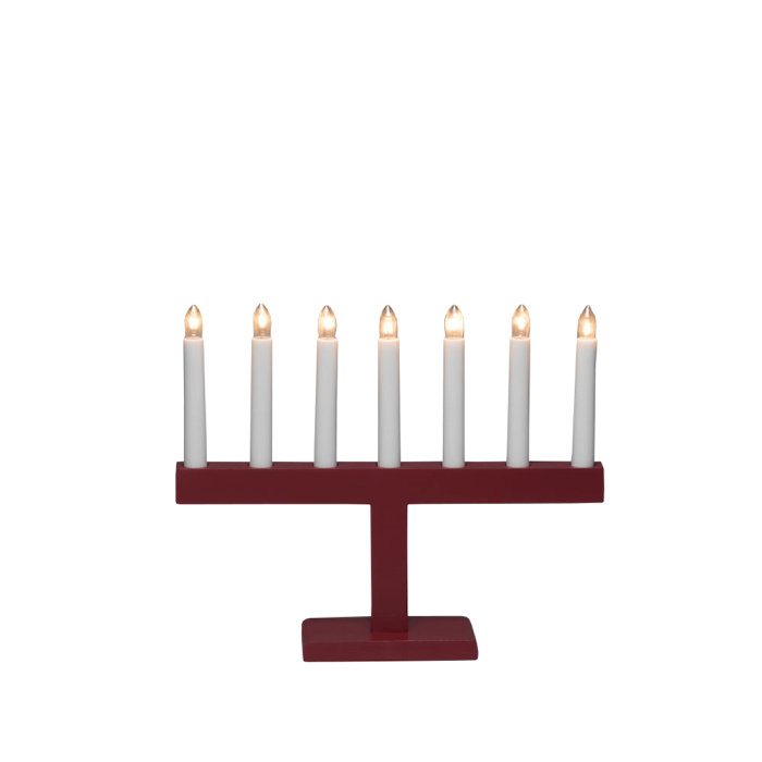 Röd adventsljusstake i trä till billigt pris - jem & fix