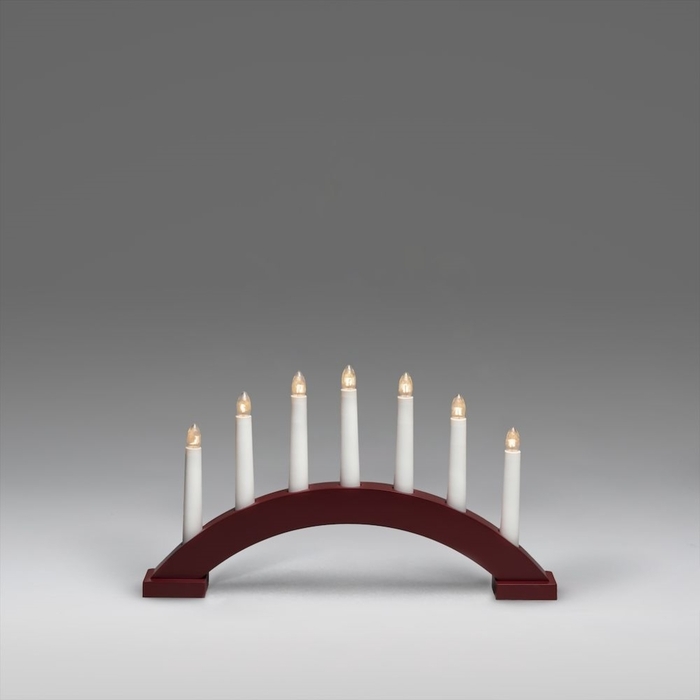 Adventsljusstake 7-armad Röd Konstsmide