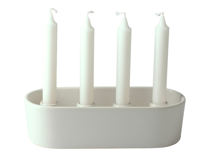 Adventsljusstake Isa Keramik Vit 25,5 X 7 Cm