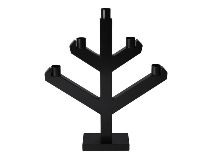 Ljusstake Tall 5-armad Svart 30 X 6 X 36 Cm