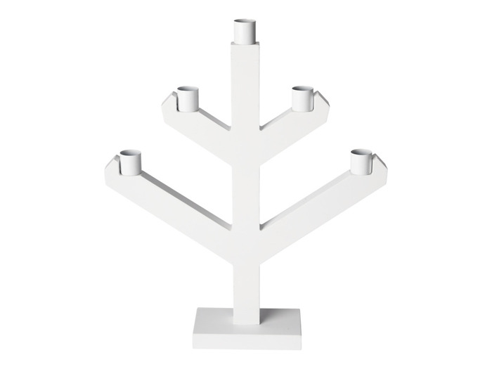 Ljusstake Tall 5-armad Vit 30 X 6 X 36 Cm