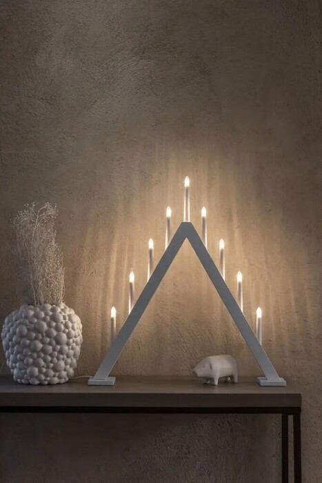 Adventsljusstake 9-armad Grå Konstsmide