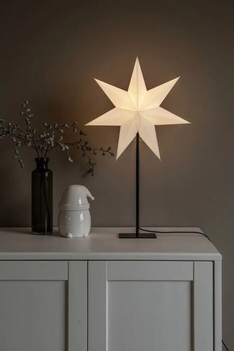 Adventsstjärna Vit m/metallfot Ø40 x H65 cm Konstsmide