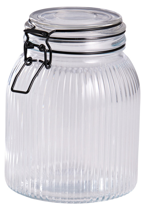 Räfflad Glasburk 1400 ml till billigt pris - jem & fix