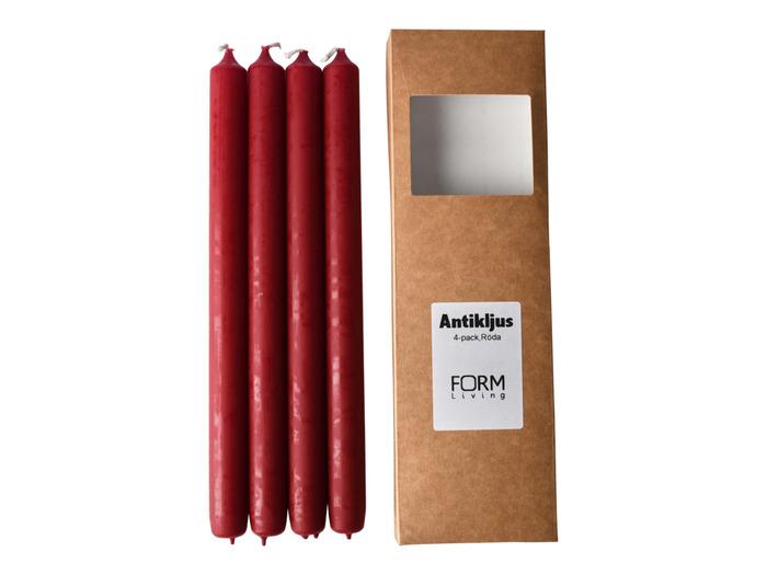 Antikljus 28 Cm Röd 4-pack Form Living