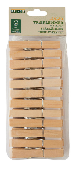 Klädnypa Trä 24-pack G. Funder