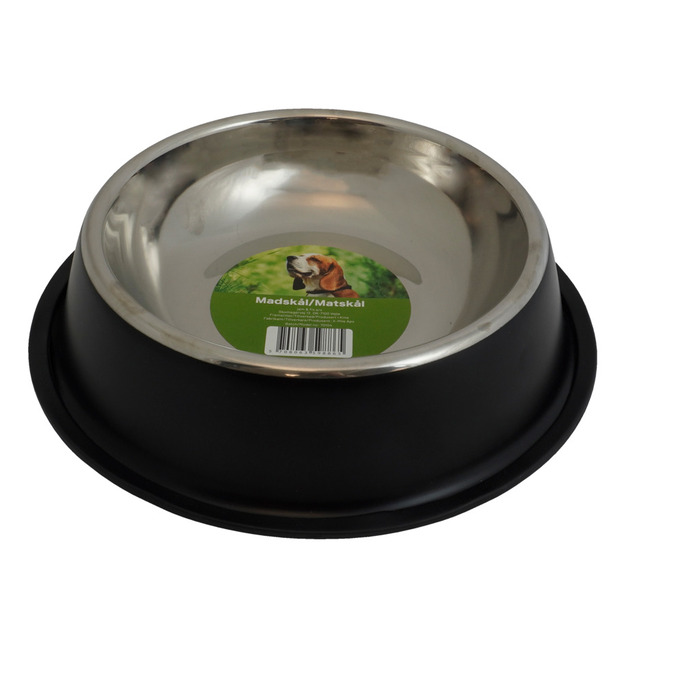 Matskål Hund Stål Svart Ø26 Cm Petzone
