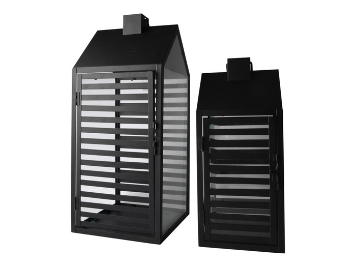 Lykta House Set Svart 32/42 Cm