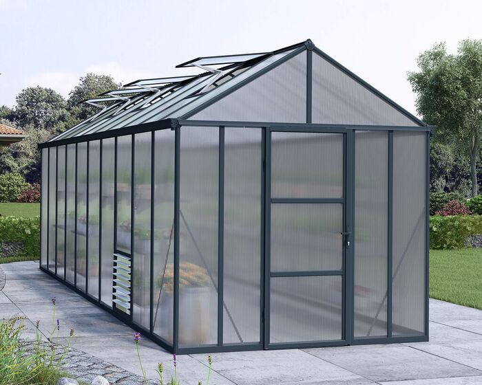 Växthus Glory Premium 15,3 M² Mörkgrå Canopia By Palram
