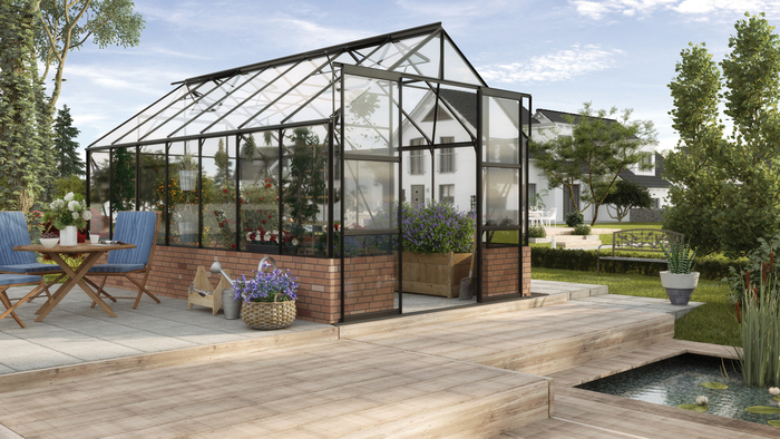 Växthus Cassandra 11500 Svart Glas 11,5 m² Vitavia