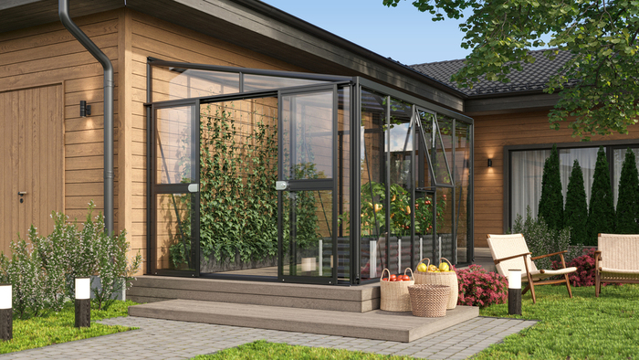 Växthus Helena 8600 Svart Glas/Poly 8,6 m² Vitavia