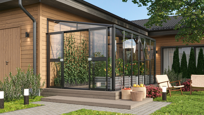 Växthus Helena 10200 Svart Glas/Poly 10,2 m² Vitavia