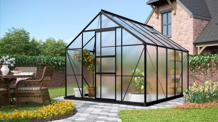 Växthus Merkur 8300 Svart Poly Sockel 8,3 m² Vitavia