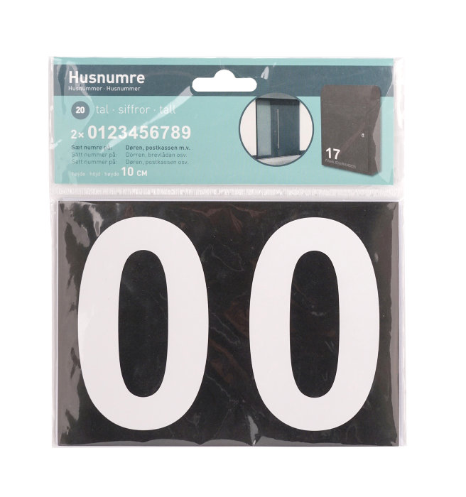 Brevlådestickers Siffror Vit