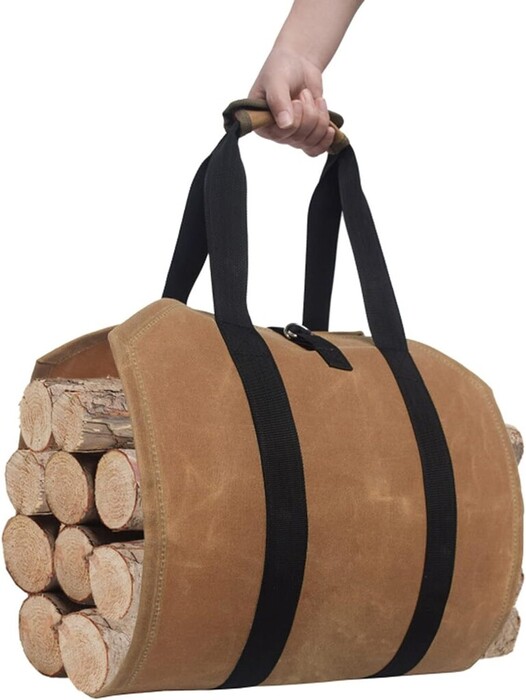 Vedpåse Canvas 98 X 41 Cm Glöd