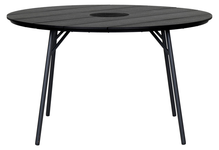 Trädgårdsbord Montana Svart Ø130 Cm Sunlife