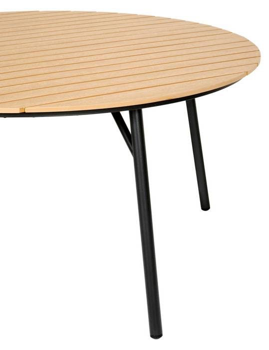 Trädgårdsbord Nebraska Svart/Teak Ø150 cm Sunlife