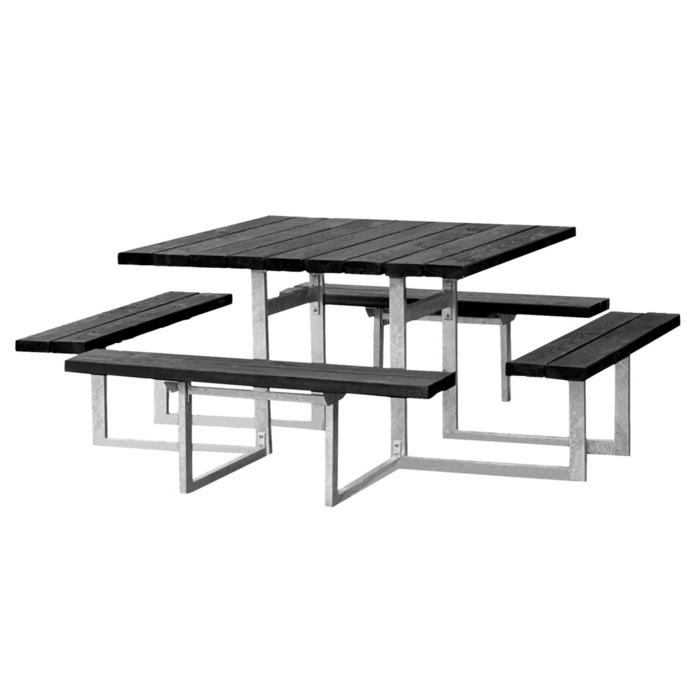 Bord-/bänkset 8:an Furu Svart 191 x 191 cm Hortus