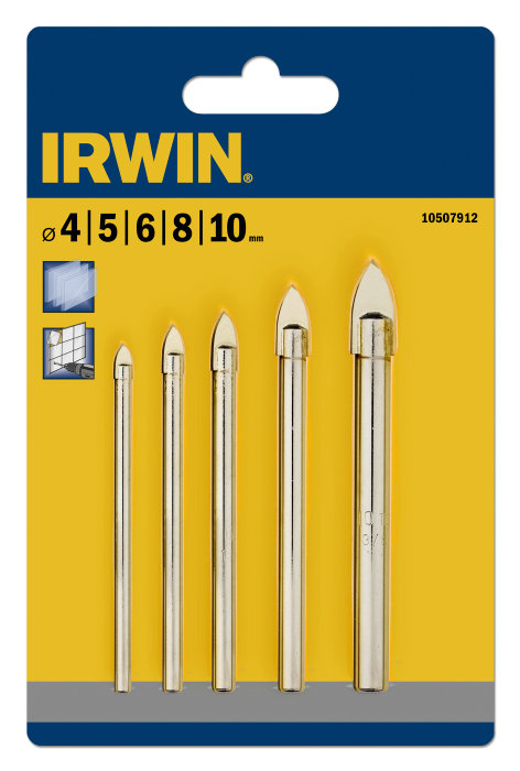 Borrsats Kakel/Glas 4-10 mm Irwin