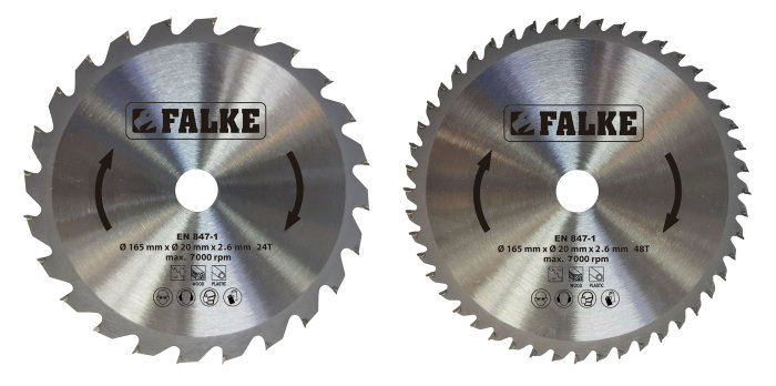Cirkelsågklinga Ø165 Mm 2-pack Falke