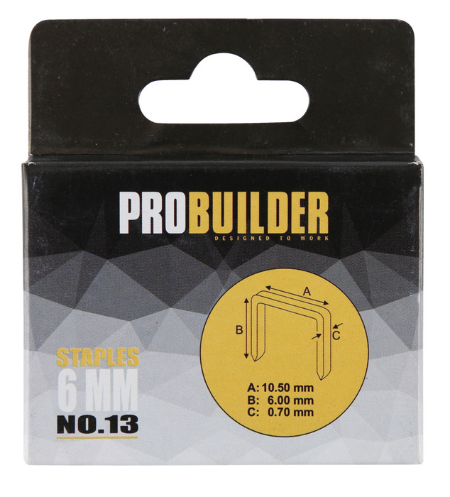 Häftklammer No13 6 mm 1000-pack Probuilder