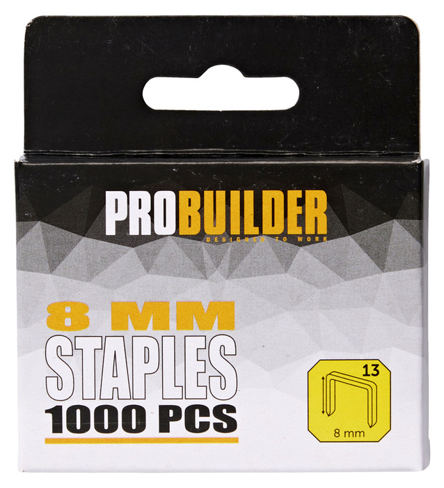 Häftklammer No13 8 mm 1000-pack Probuilder