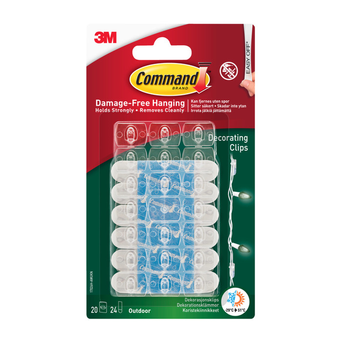 Dekorationsklämmor Utomhus 20-pack Command