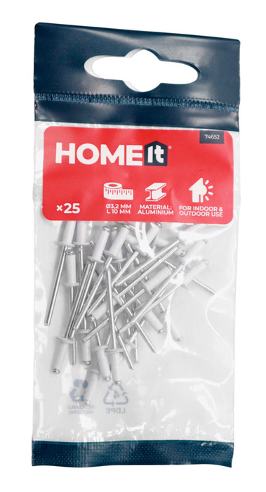 Blindnit/Popnit Vit Ø3,2 x 10 mm 25-pack till lågpris - jem & fix