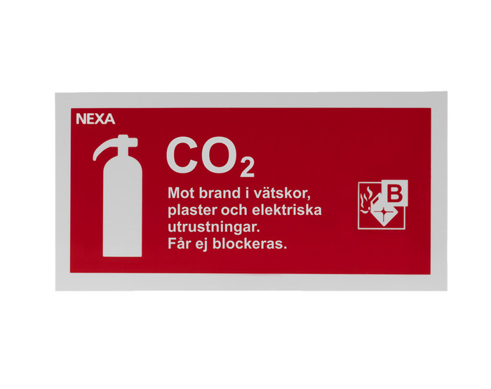 Brandskylt Brandsläckare Koldioxid 10 X 20 Cm Nexa