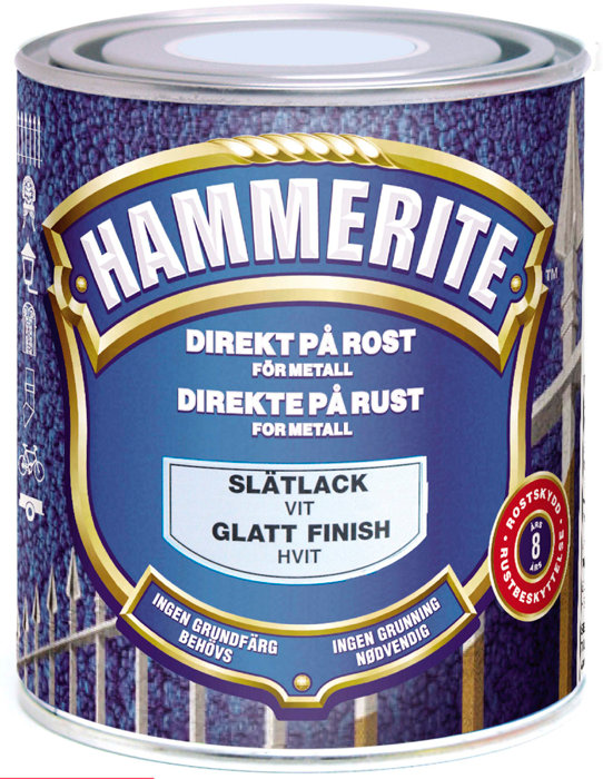Hammarlack Slät Vit 750 Ml Hammerite