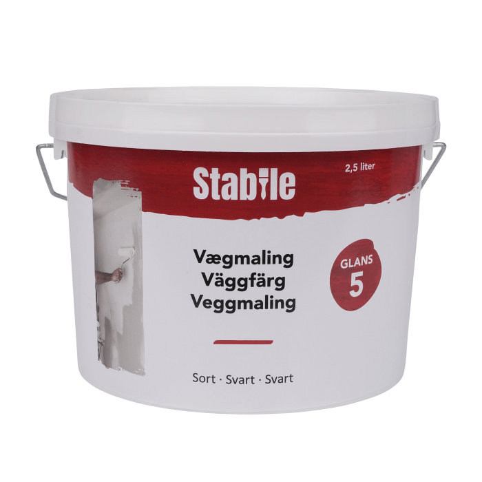 Väggfärg Tak & Vägg Svart 2,5 L Stabile