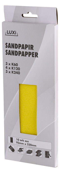Sandpapper 93 x 230 mm 10-pack